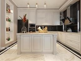 Tủ bếp gỗ công nghiệp tại biệt thự Vinhomes Riverside The Harmony