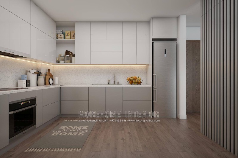 Thiết kế nội thất phòng bếp chung cư hiện đại Thiết kế nội thất phòng bếp chung cư hiện đại