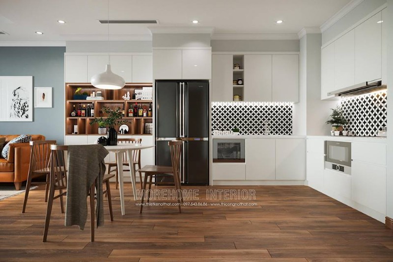 Thiết kế nội thất phòng bếp chung cư hiện đại Thiết kế nội thất phòng bếp chung cư hiện đại