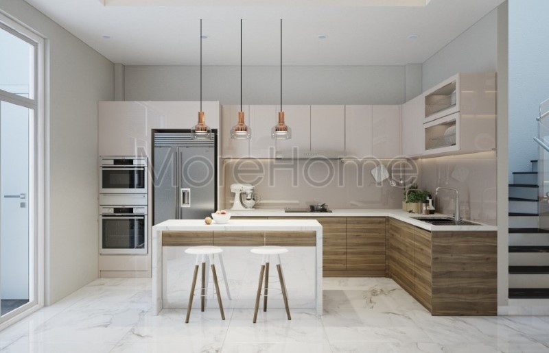 Thiết kế nội thất phòng bếp chung cư hiện đại Thiết kế nội thất phòng bếp chung cư hiện đại