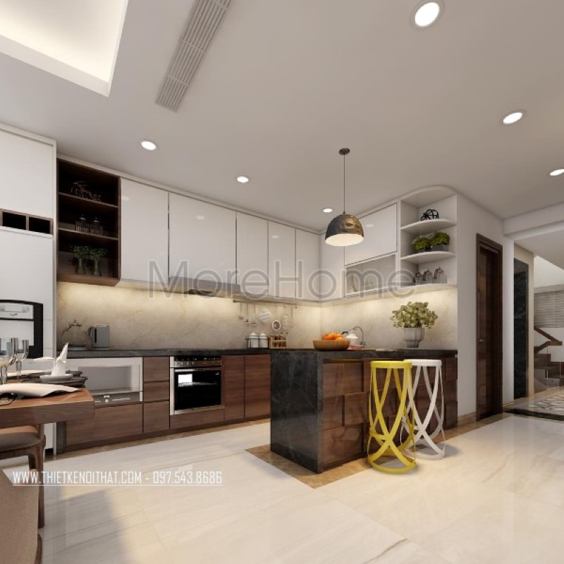 Thiết kế nội thất phòng bếp chung cư hiện đại Thiết kế nội thất phòng bếp chung cư hiện đại