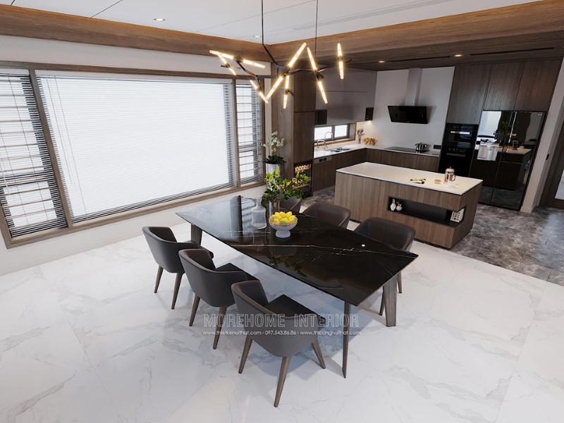 Thiết kế nội thất phòng bếp chung cư hiện đại Thiết kế nội thất phòng bếp chung cư hiện đại